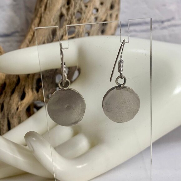 Turquoise Lapis and Coral Nepalese Earrings - Picture 4 of 6